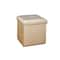 Simplify Metallic Faux Leather Folding Storage Ottoman Cube